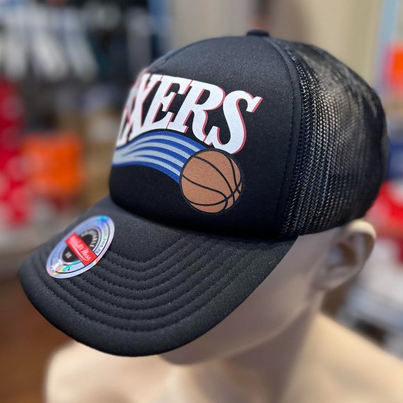 Mitchell & Ness Philadelphia 76ers Sixers NBA Cap Jersey Hook Trucker Hat - Picture 3 of 10